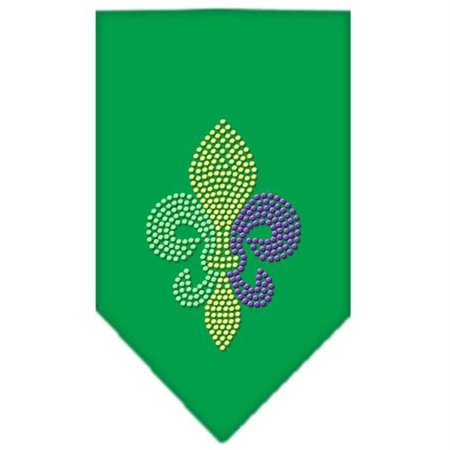 UNCONDITIONAL LOVE Mardi Gras Fleur De Lis Rhinestone Bandana Emerald Green Small UN814168